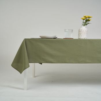 ผ้าปูโต๊ะ ผ้าคลุมโต๊ะ สี Matcha Green ขนาด 145 x 240 cm